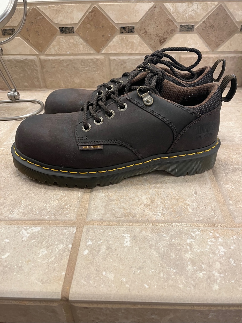 Dr. Martens Brown Leather Industrial Lace-Up Boots EU 42 9M/10L